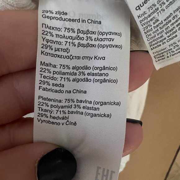 AllSaints White Knit Dolman Puff Sleeve Top Women’s XL 12 Elastic Cuff - Picture 6 of 6